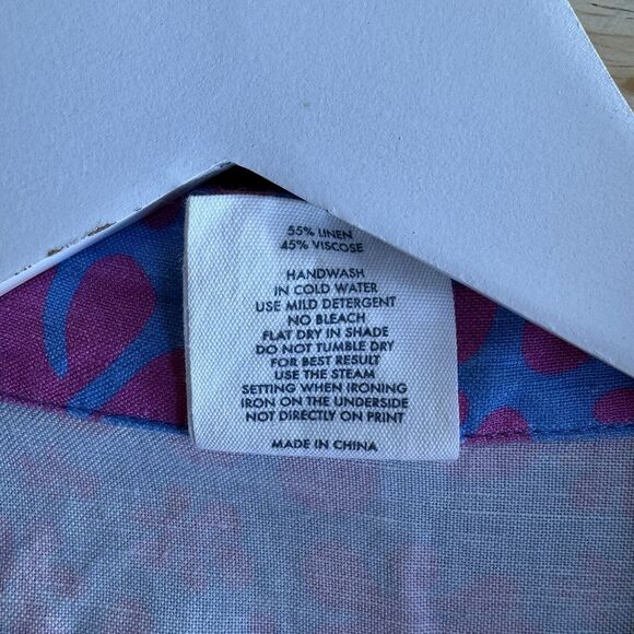 Kulani Kinis Oversized Button-up Linen Blend Cover-up Shirt In Kismet Floral XL - Picture 7 of 9